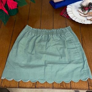 Hunter green scalloped skirt